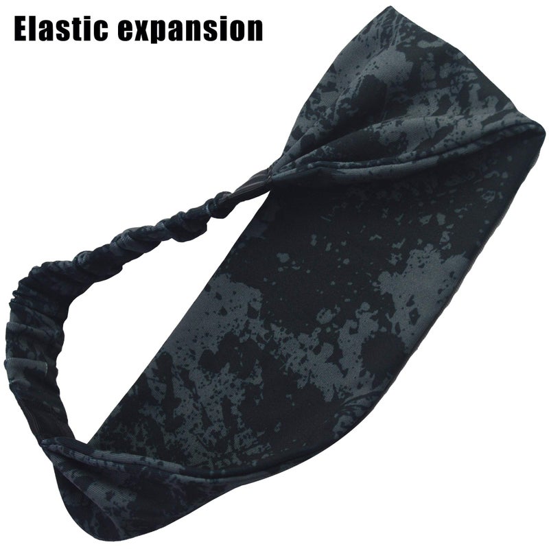 Obacle Headbands for Men Women Sweat Bands Headbands Non Slip Thin Lightweight Breatheable Head Band Outdoor Sports Workout Yoga Gym Running Jogging (Elastic Band, 4 Pack Black-Gray Blue Red Green) - Image 2